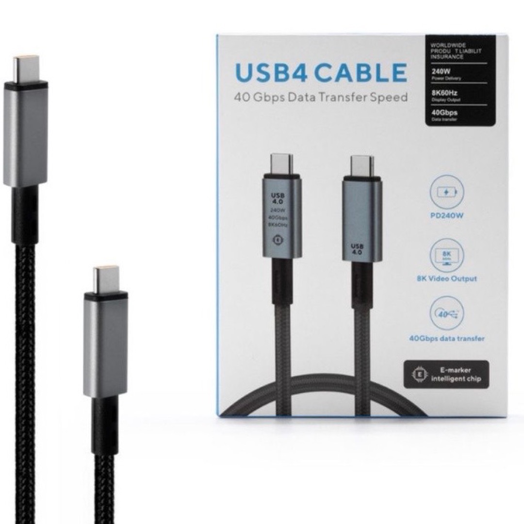 USB4 Cable 40gbps data transfer speed
